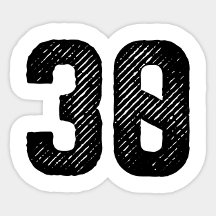 Rough Number 30 Sticker